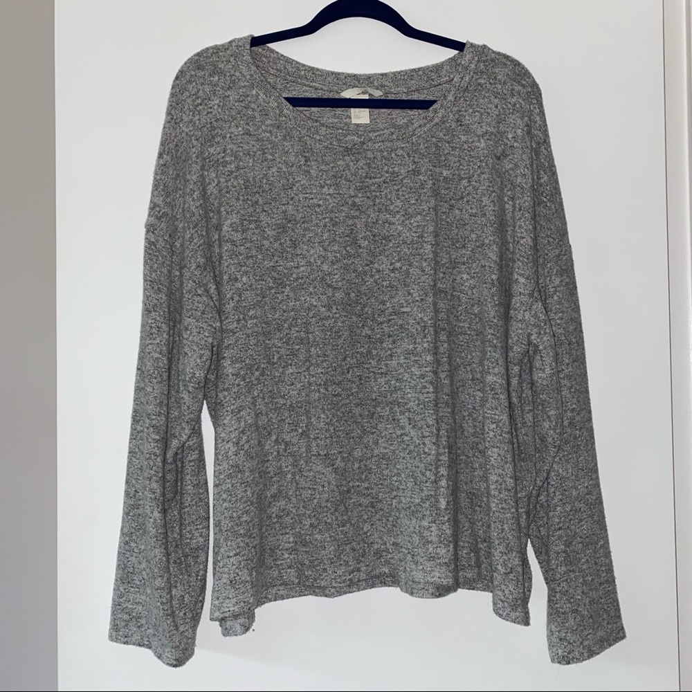 H&M Grey Marl Soft Crewneck Lounge Sweater